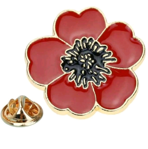 Poppy Pin / Remembrance Day Brooch 💮 - Picture 1 of 6
